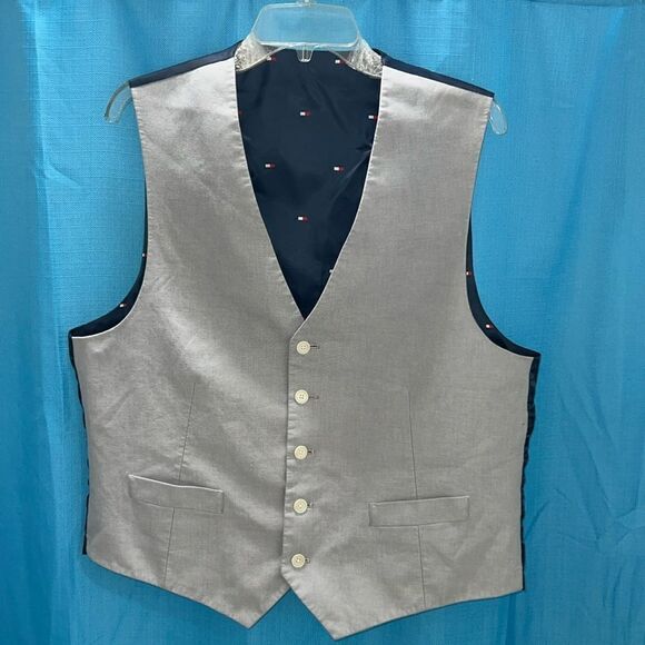 Tommy Hilfiger Vest blue gray white red - Picture 1 of 5